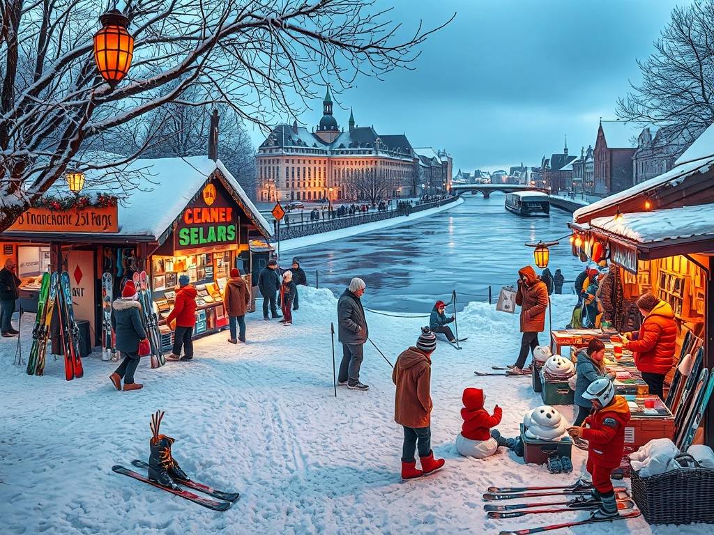 Elbe River Ski Gear Markets: Supplies for Winter Sports